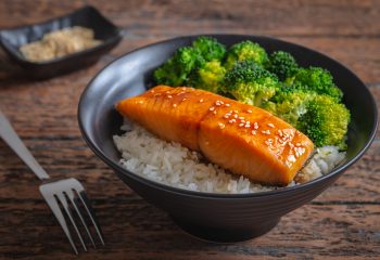 Gains Baked Salmon Rice & Broccoli